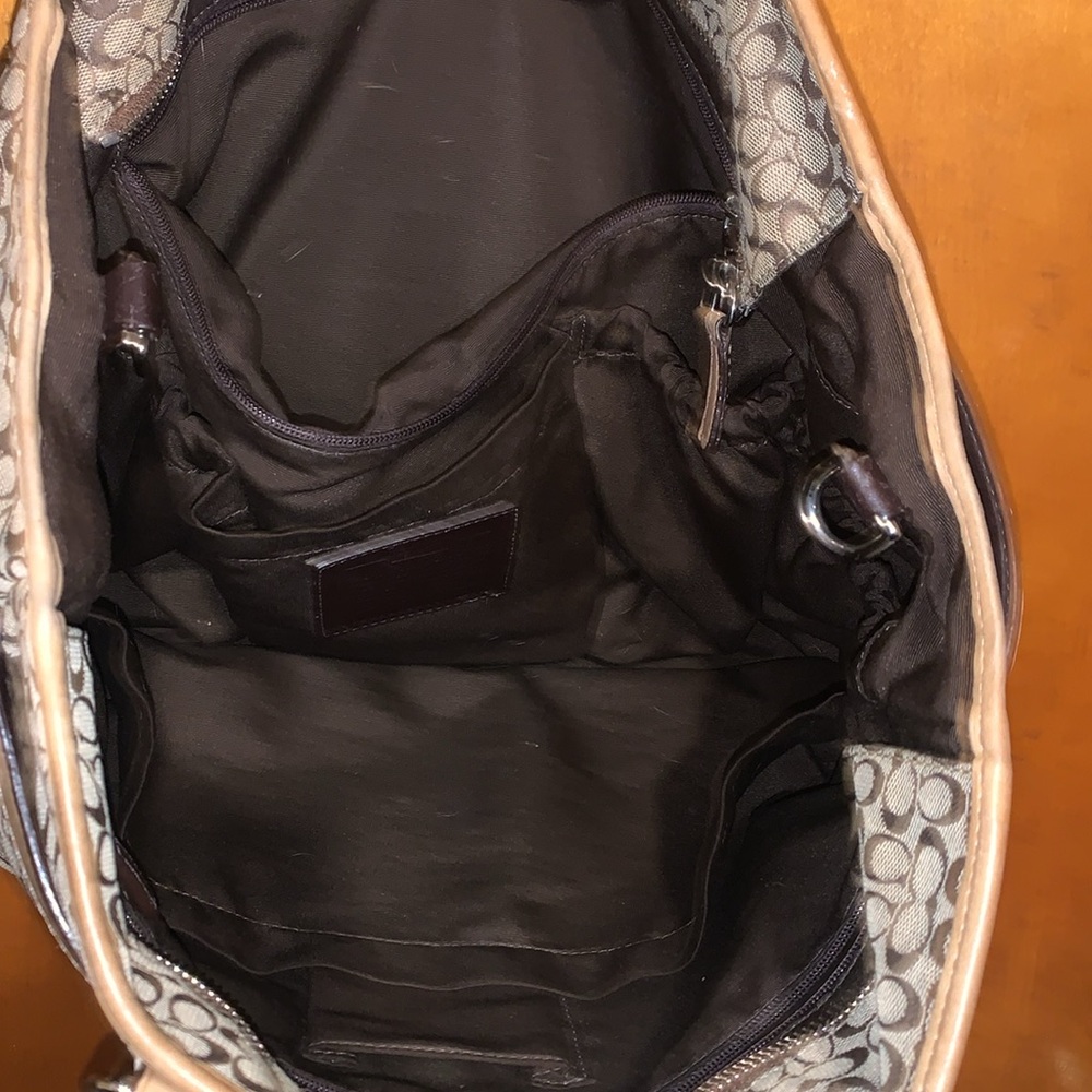 Coach Tan Double Strap Multi Pocket Tote Purse - Picture 13 of 15
